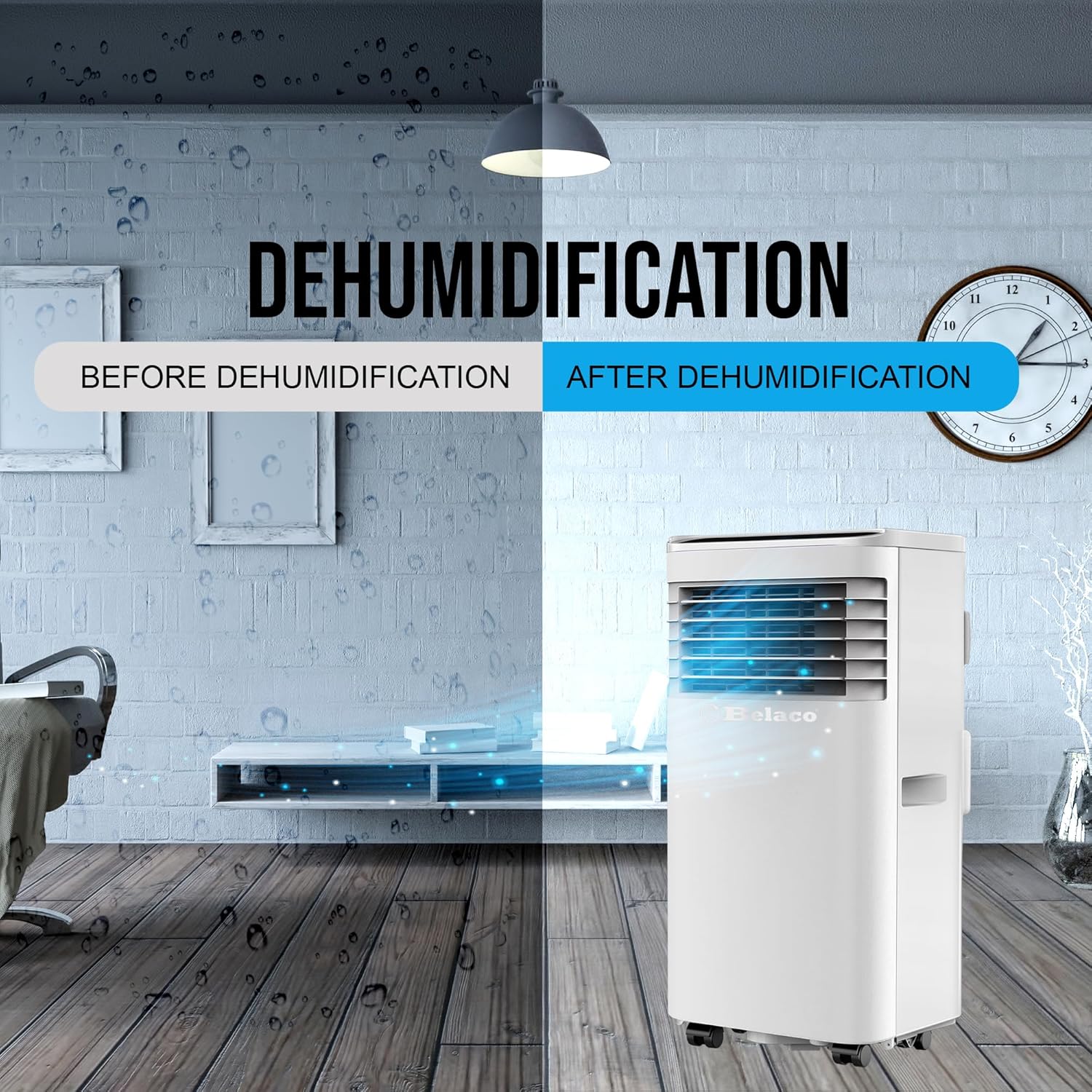 UnitedStar 7000 BTU Portable Air Conditioner with Dehumidifier, Fan Mode, Remote Control & Class A Energy Efficiency (2.05kW)