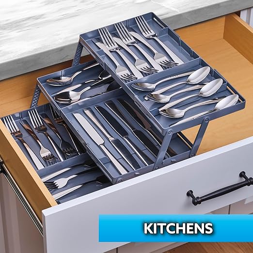 Smart Expandable 3-Tier Multi Purpose Drawer Organizer with Adjustable Dividers