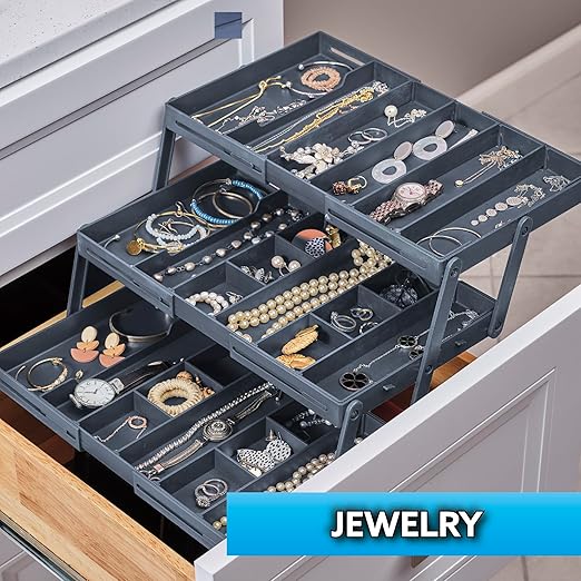 Smart Expandable 3-Tier Multi Purpose Drawer Organizer with Adjustable Dividers