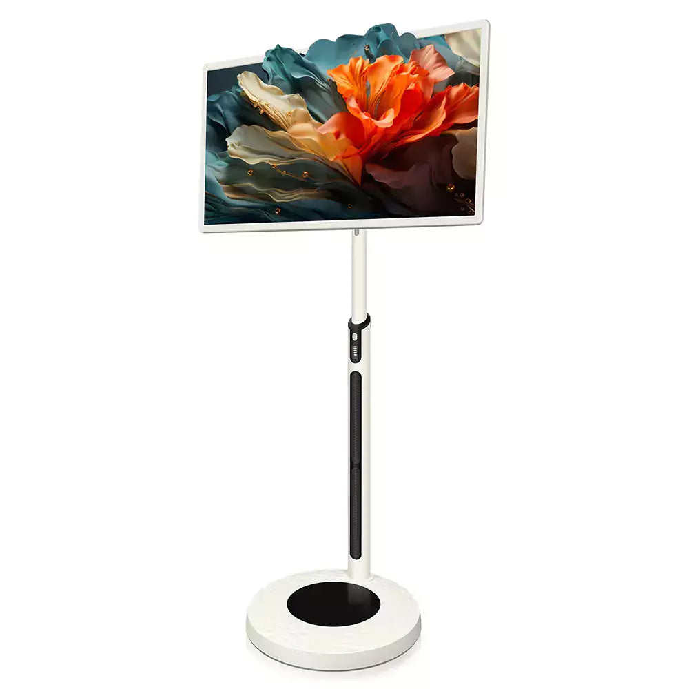 32 Inch Smart Touch Screen TV Display with Built-in Camera - Android 13, 128GB Storage , 4GB RAM, Full HD IPS Panel, Wireless Screen Projection, Speakers, Portable Rotating & Movable Stand with Wheels