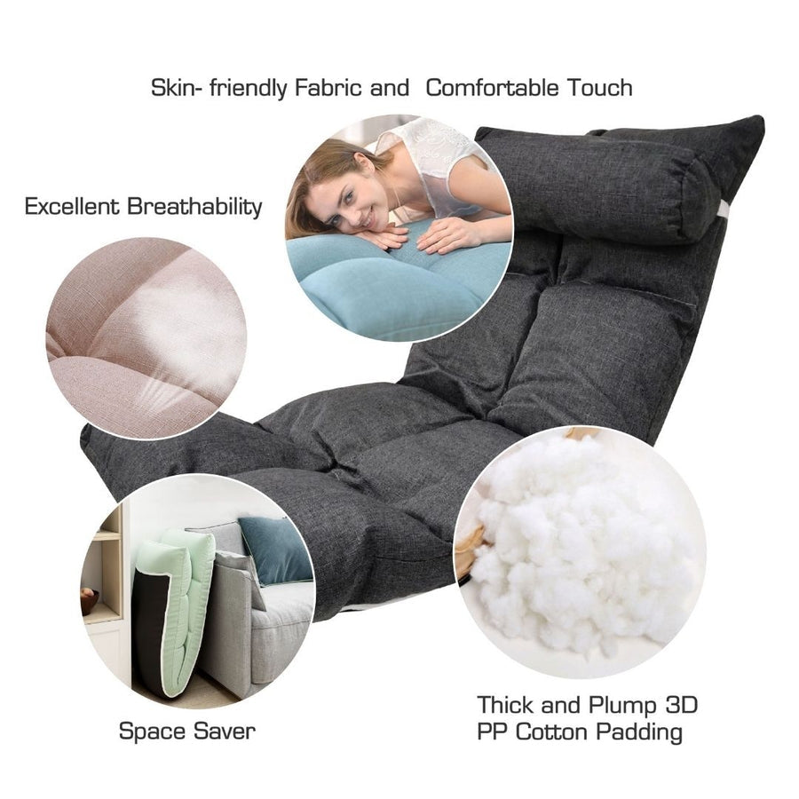 Multifunctional Foldable Lazy Sofa Recliner Cushion Chair with 8-Grid Design - Ideal for Gaming, Reading, Meditation & Lounging – 90 x 45 x 7 cm