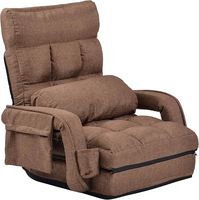 Adjustable Gaming & Relaxing Recliner Chair Lounger with Armrests & Side Pockets
