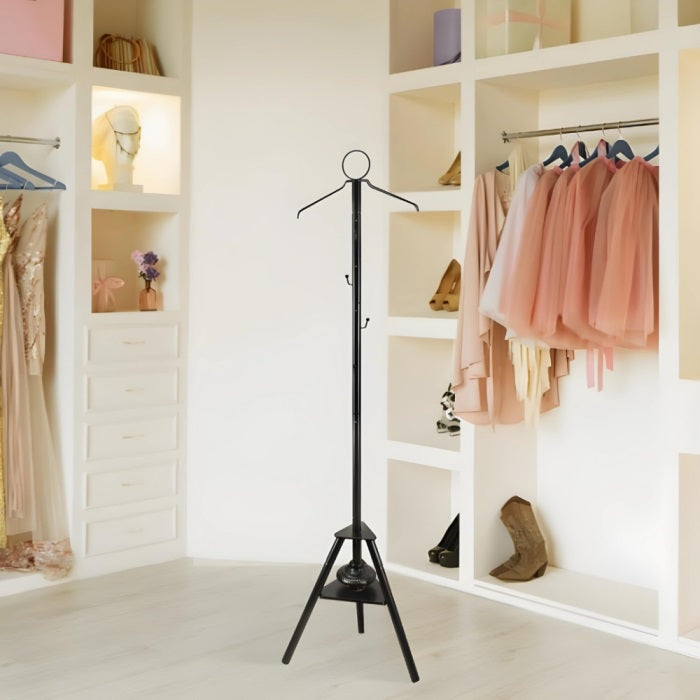 Incense Burner Clothes Stand with Garment Hangers and Built-In Mabkhar Base