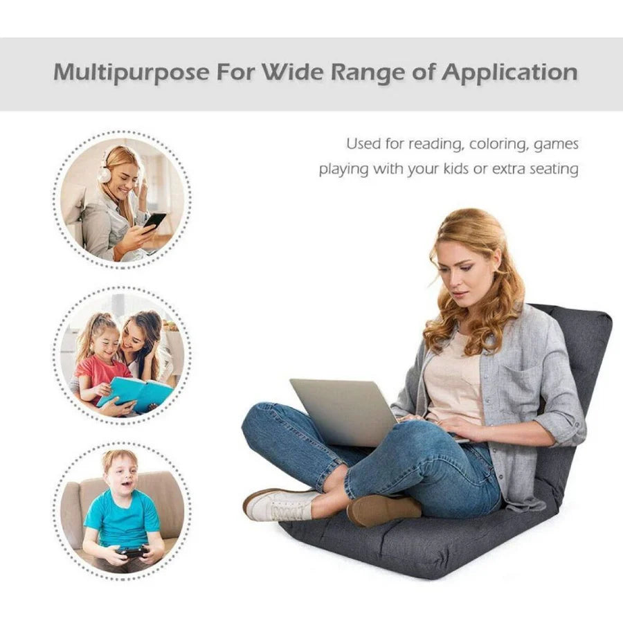 Multifunctional Foldable Lazy Sofa Recliner Cushion Chair with 8-Grid Design - Ideal for Gaming, Reading, Meditation & Lounging – 90 x 45 x 7 cm