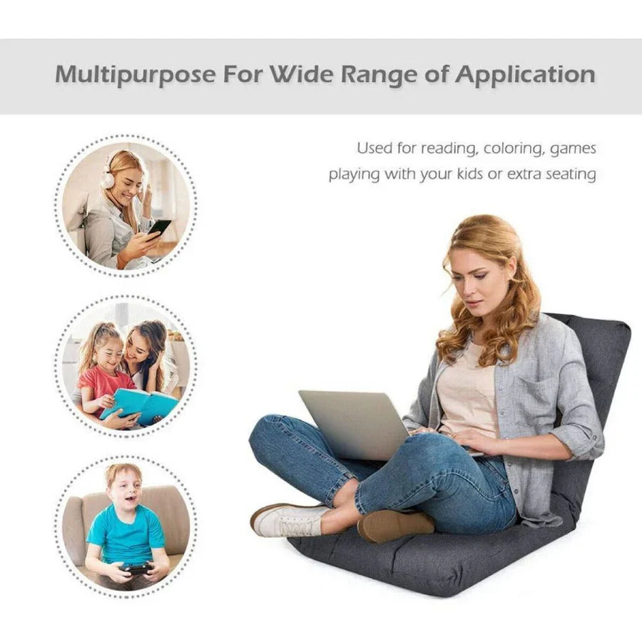 Multifunctional Foldable Lazy Sofa Recliner Cushion Chair with 8-Grid Design - Ideal for Gaming, Reading, Meditation & Lounging – 90 x 45 x 7 cm