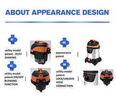 Sonifer Super 25L 2400W Wet & Dry Professional Vacuum Cleaner with Super Suction & Blowing Function