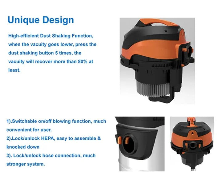 Sonifer Super 25L 2400W Wet & Dry Professional Vacuum Cleaner with Super Suction & Blowing Function