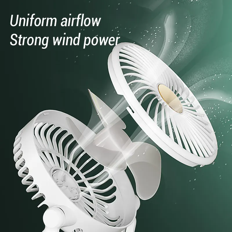Foldable Rechargeable Desk Fan with Night Light & 3-Speed Powerful Airflow – Wall Mountable & Compact Travel Cooling Solution