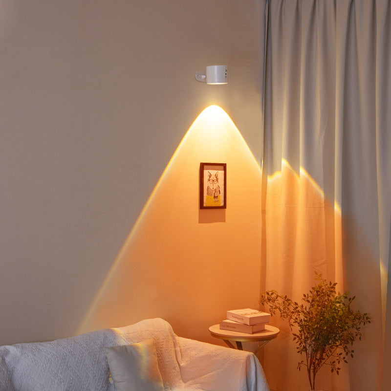 Elegant 360° Rechargeable Magnetic Wall Lamp with Remote Control, Touch Switch, 3 Brightness Levels & 3 Color Temperatures - Adjustable Rotation Night Light for Bedroom, Study & Living Room