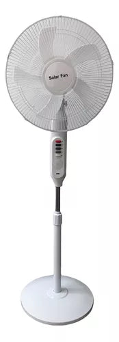 3-in-1 Rechargeable Solar Standing Fan – 16 Inch | Adjustable Height, LED Light, Speed Control & USB Charging Port
