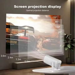 Smart FHD Android Projector with WIFI 6 & 180° Rotatable Design