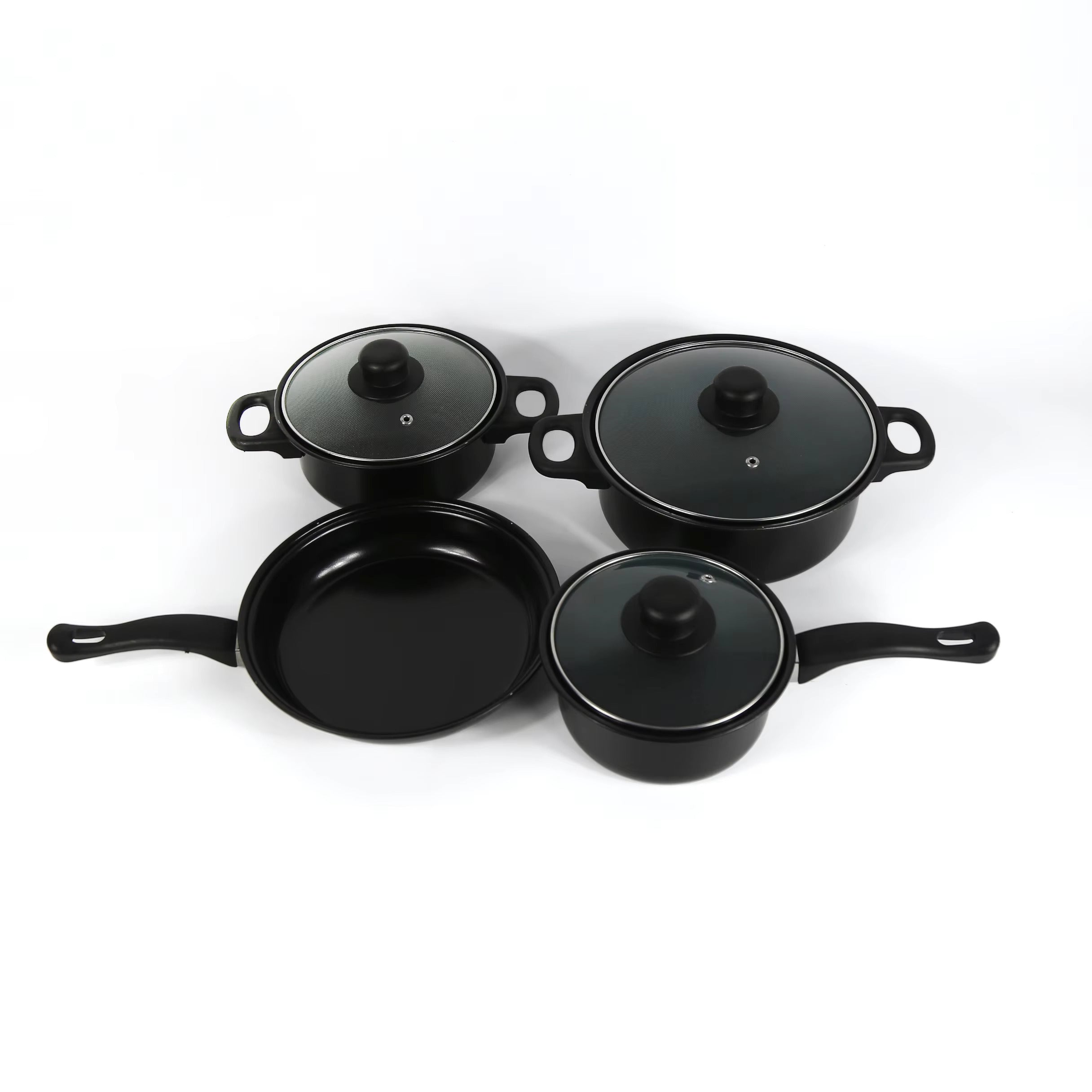 13-Piece Non-Stick Metal Cookware Set with Tempered Glass Lids, Comfort-Grip Handles & Eco-Friendly Coating – Sizes from 14 cm to 22 cm