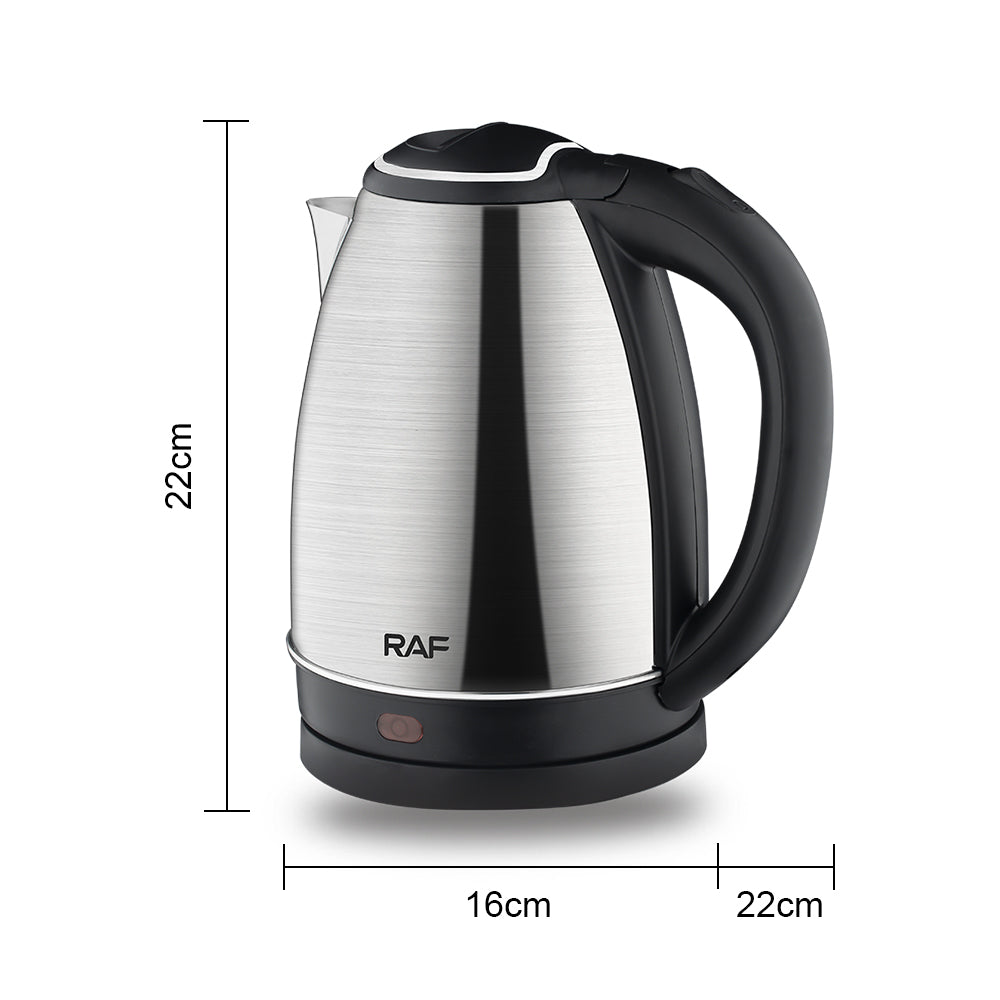 RAF 2.0L Stainless Steel Electric Kettle with 1500W Fast Heating, BPA-Free Interior, LED Indicator, 360° Swivel Base & Auto Shut-Off – Model R.7816