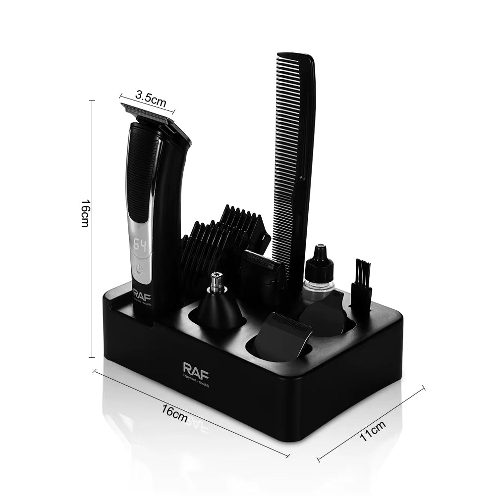 RAF 14-in-1 Rechargeable Men’s Grooming Kit with Stainless Steel Blades & 6000 RPM Motor
