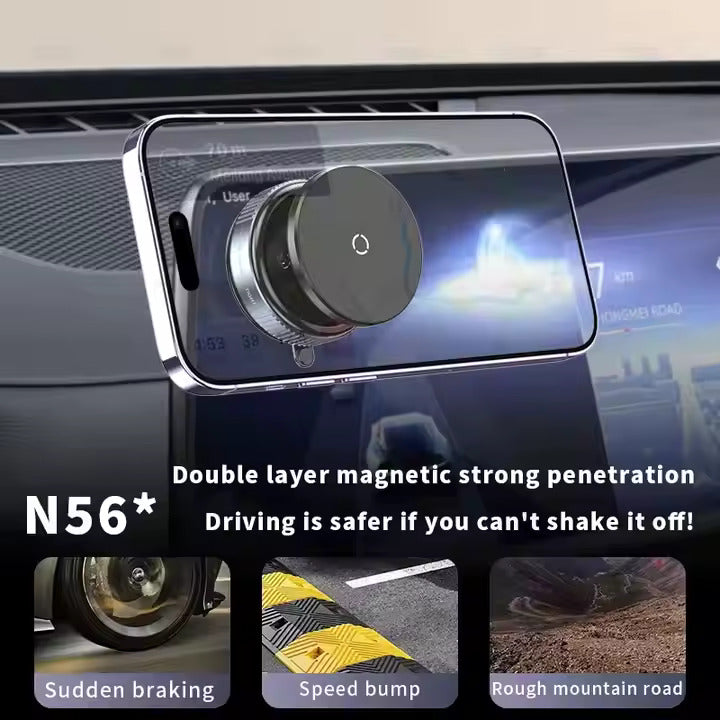 360° Rotatable Magnetic Phone Holder with Strong Vacuum Suction Cup & Universal Compatibility for Car, Desk & Gym