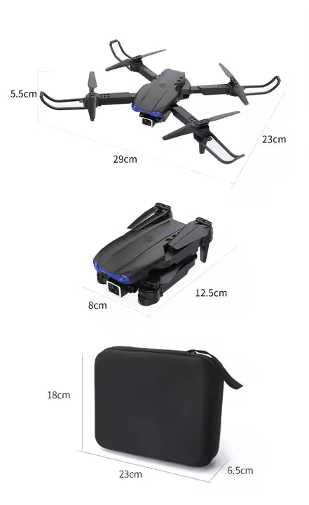 Smart RC Drone with Foldable Design, Dual 4K HD Cameras, Gesture Control, 360° Obstacle Avoidance & LED Flight Lighting