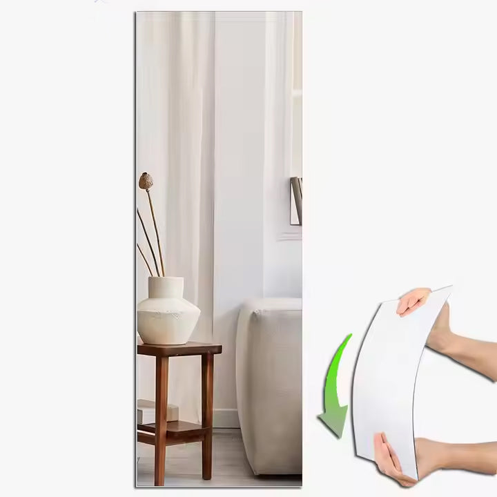 Rectangular Acrylic Wall Mirror Sticker - 100 x 30 cm