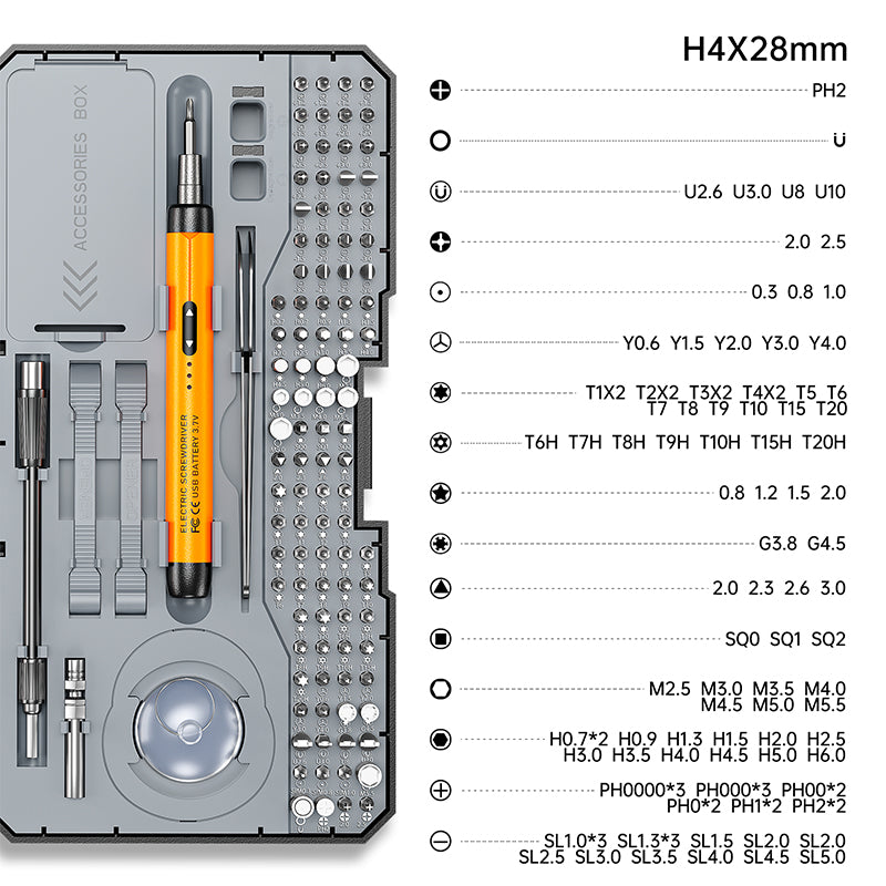 120-in-1 Multifunctional Electric Screwdriver Set with 500mAh Rechargeable Battery, 150RPM Speed, Type-C Charging, Precision Bits & Portable Tool Case