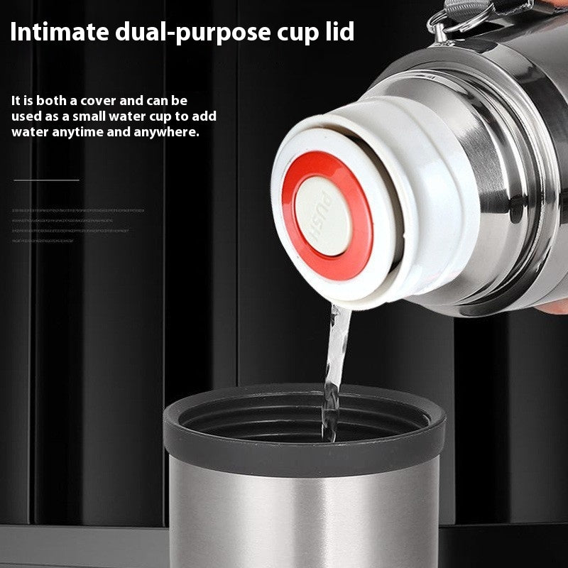 750ml Stainless Steel Sports Vacuum Flask Bottle with SUS304 Liner & Dual-Purpose Leakproof Cap – Long Lasting Hot & Cold Insulation Travel Thermos