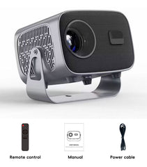A10 Smart Android 4K WiFi Projector with Built-in Speaker, 200 Lumens, Bluetooth 5.0 with HDMI & Dual USB Ports.