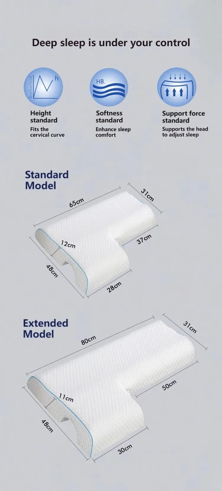 Memory Foam Couple Pillow with Arched Arm Hole for Arm Pressure Relief & Comfort