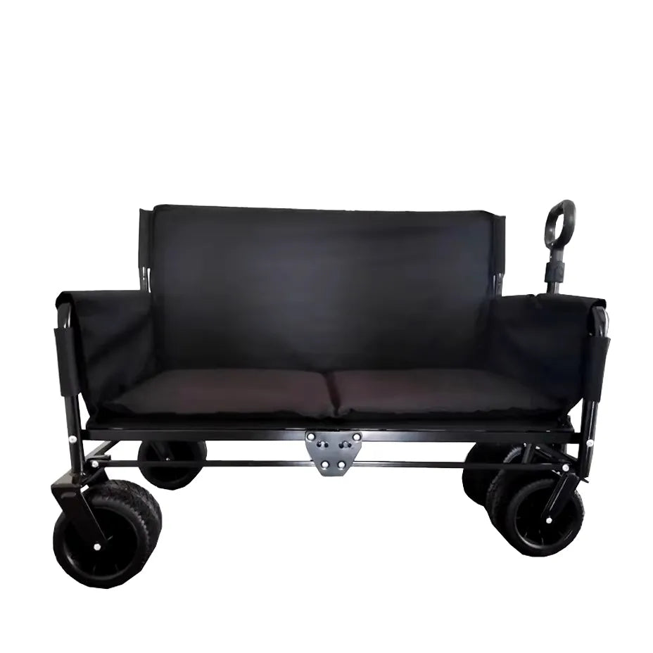 2-in-1 Heavy-Duty Outdoor Folding Wagon Cart & Seat for Multipurpose Usage