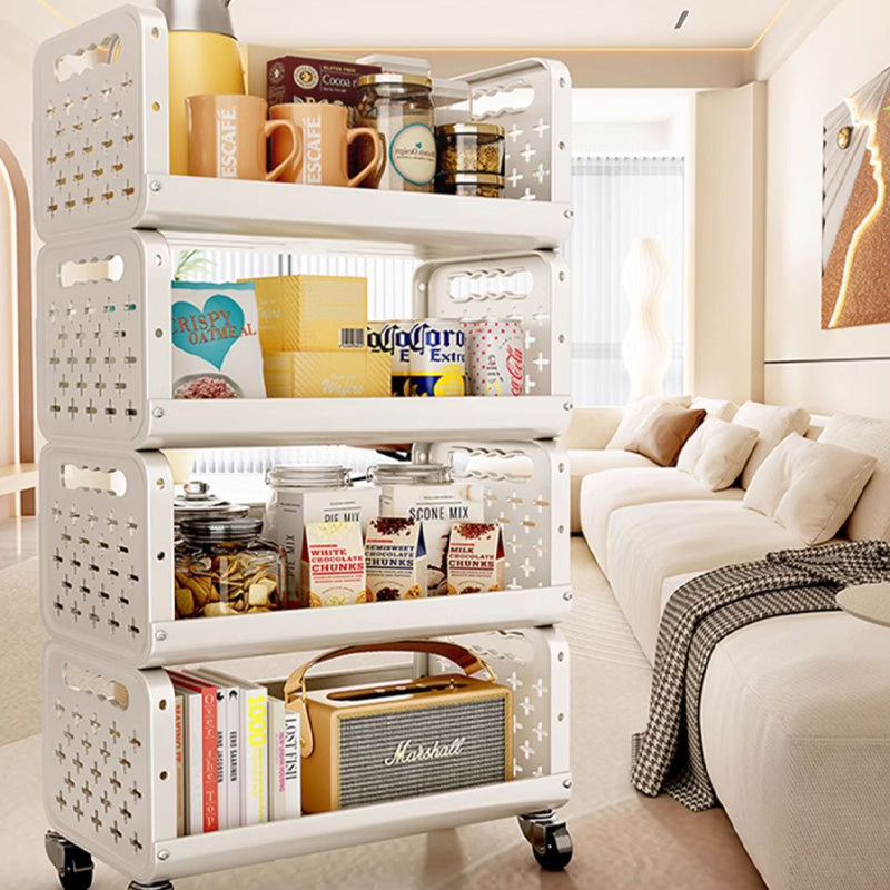 Multi Layer Movable Multipurpose Storage Rack with Wheels for Fruits, Vegetables, Snacks, Makeup, and Bathroom Essentials