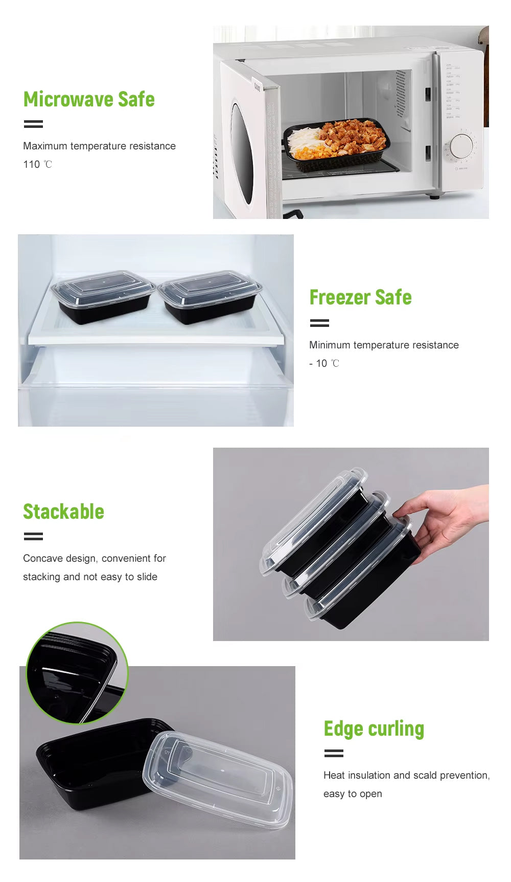 Microwave Safe Plastic Food Storage Container with Lid – 22 x 15 x 5 cm