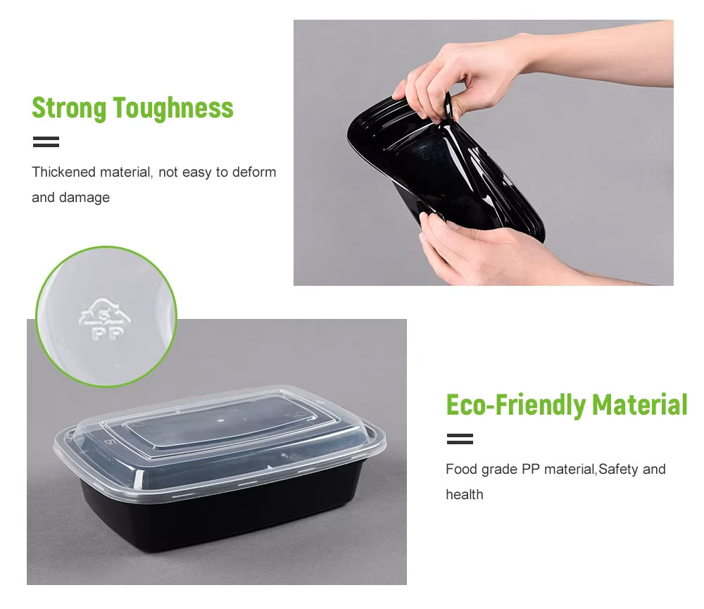 Microwave Safe Plastic Food Storage Container with Lid – 22 x 15 x 5 cm