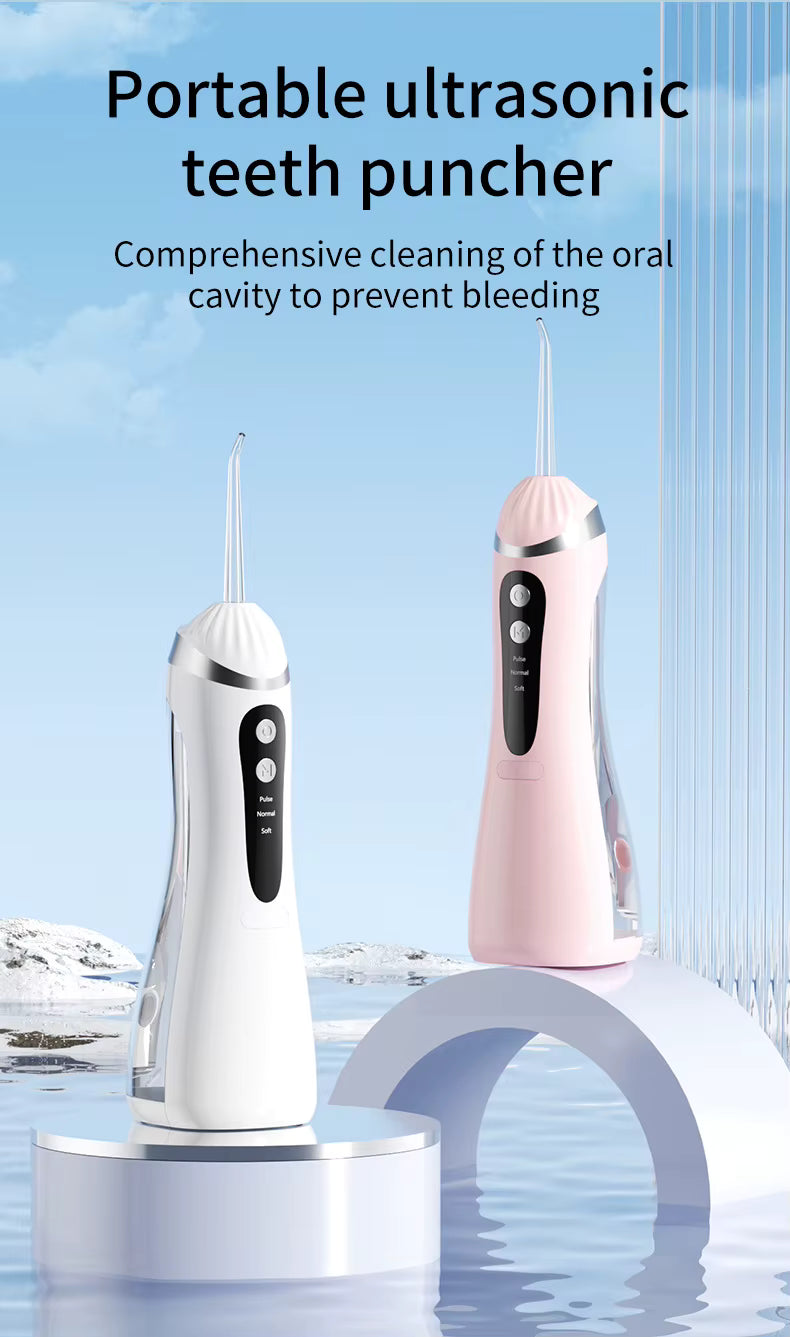 Rechargeable IPX6 Cordless Oral Irrigator with Pulsations, 4 Nozzles, 3 Modes & 360° Rotatable Tip – Portable Dental Water Flosser for Braces, Gums & Tongue Cleaning