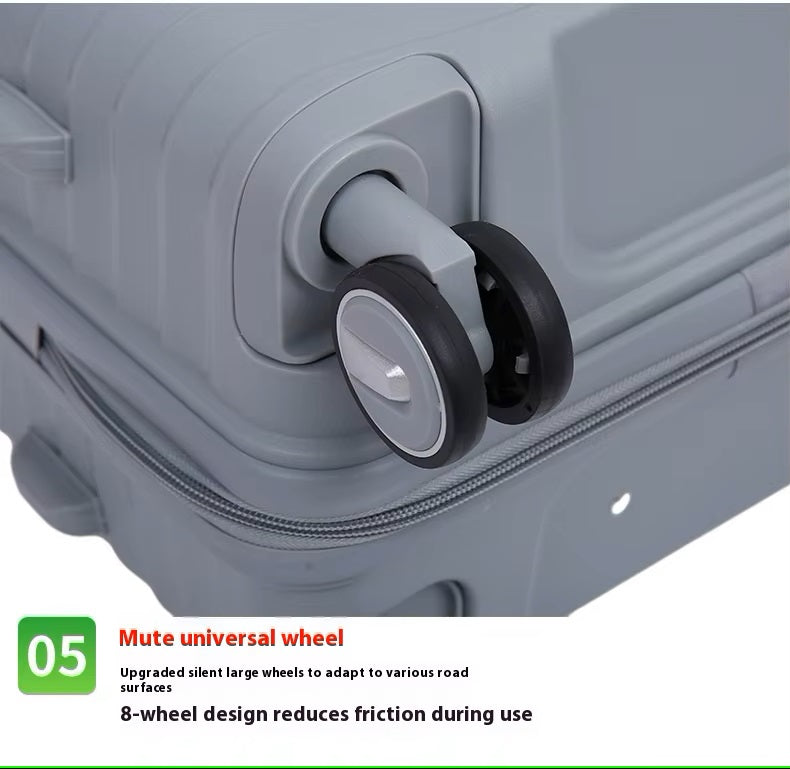 Elegant 3-Piece Travel Luggage Set with 360° Spinner 8-Wheels Design