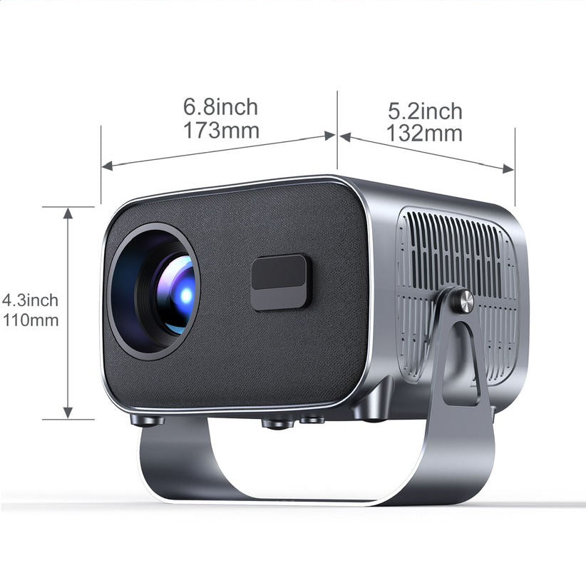 A10 Smart Android 4K WiFi Projector with Built-in Speaker, 200 Lumens, Bluetooth 5.0 with HDMI & Dual USB Ports.