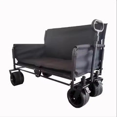 2-in-1 Heavy-Duty Outdoor Folding Wagon Cart & Seat for Multipurpose Usage