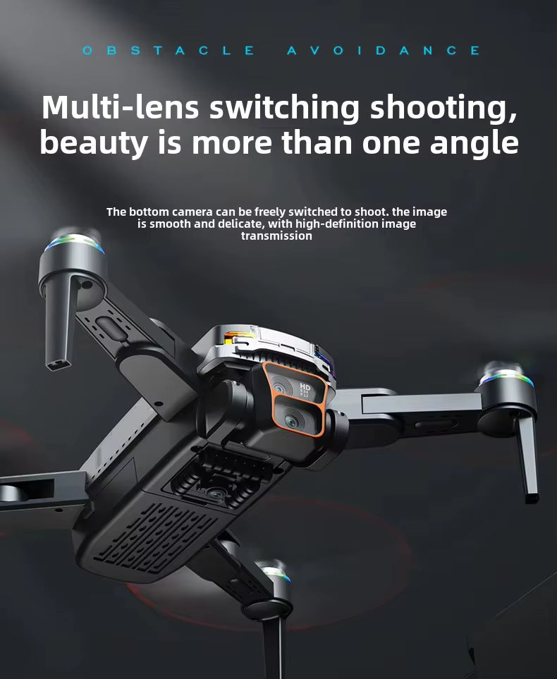 Power Aerial Smart RC Dual HD Camera Quadcopter Drone with 50X Zoom and 4“ LED Screen Remote, 360° Obstacle Avoidance, Optical Flow Hover, Gesture Control