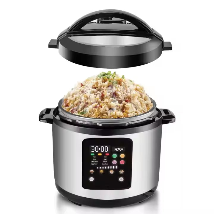 RAF 6L Electric Multifunctional Pressure Cooker with Digital Control - 1000W Power