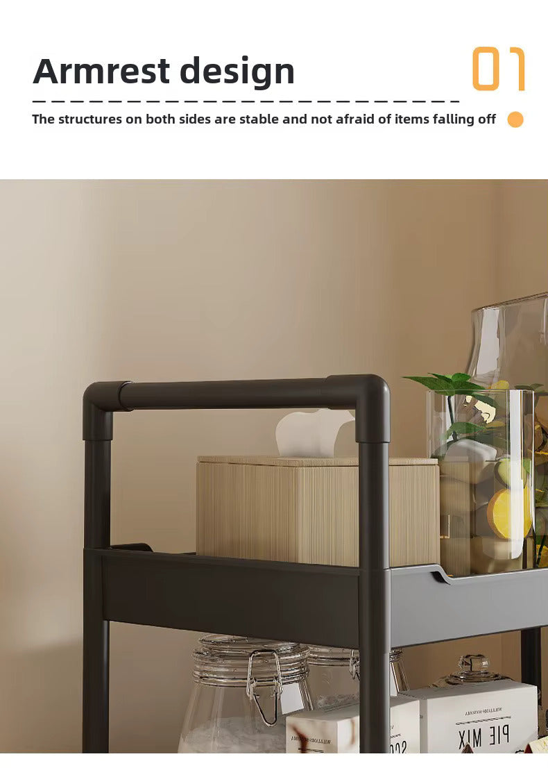 Multi-Tier Foldable Storage Rack – Portable, Space-Saving Organizer for Kitchen, Living Room & Pantry – 57 x 28 x 132 cm