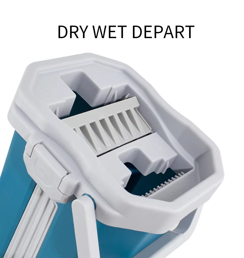 360° Microfiber Flat Mop and Bucket Set with Self-Wringing System - High Absorption, Aluminum Handle & Easy Floor Cleaning