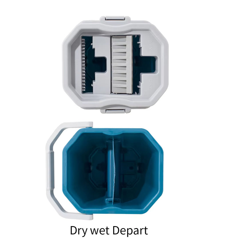 360° Microfiber Flat Mop and Bucket Set with Self-Wringing System - High Absorption, Aluminum Handle & Easy Floor Cleaning