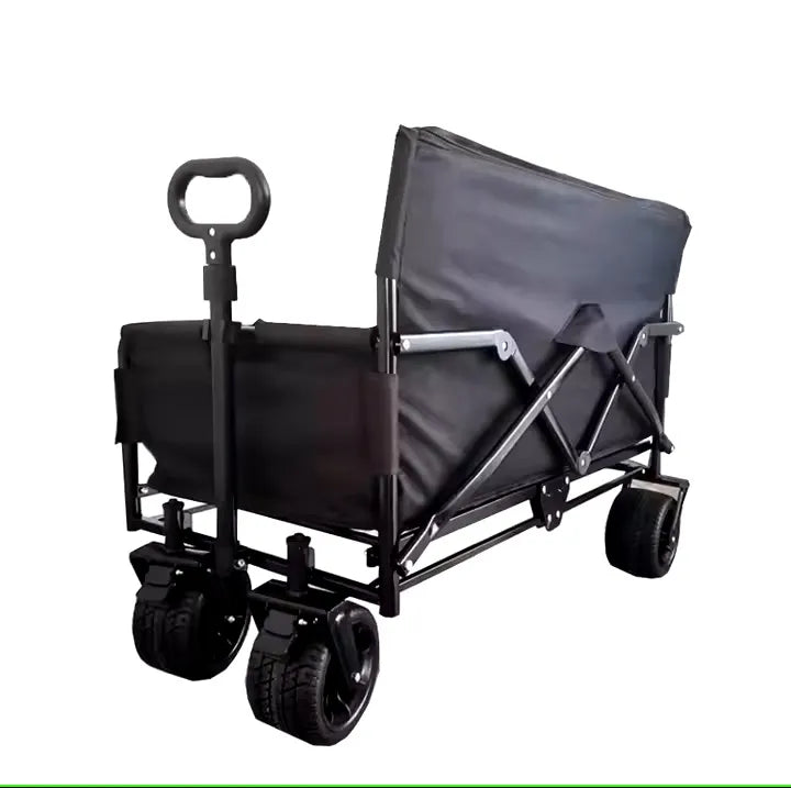 2-in-1 Heavy-Duty Outdoor Folding Wagon Cart & Seat for Multipurpose Usage