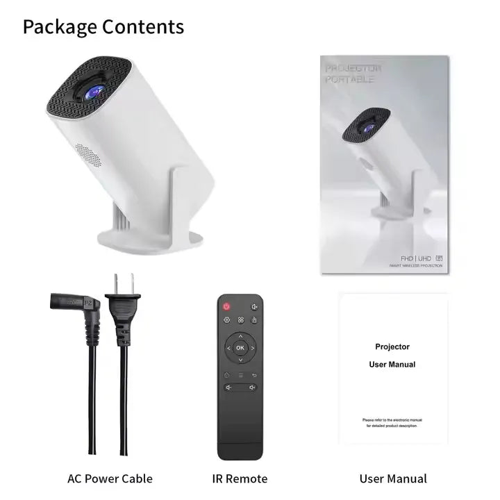 Smart FHD Android Projector with WIFI 6 & 180° Rotatable Design