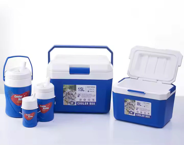 Multi Purpose Insulated Cooler Box Set for Food & Drinks Storage (15L + 8L + 3 Cooler Kettles)