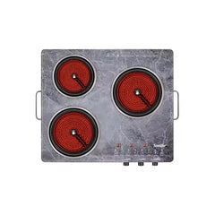 Sonifer 3-Burner Infrared Cooker with Knob Control & Tempered Glass Surface - 3500W