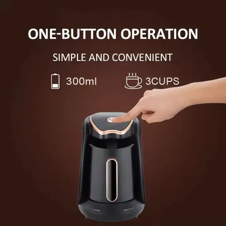 RAF Turkish Coffee & Tea Pot with One-Touch Operation and Anti-Scald Handle - 600W & 300 ml