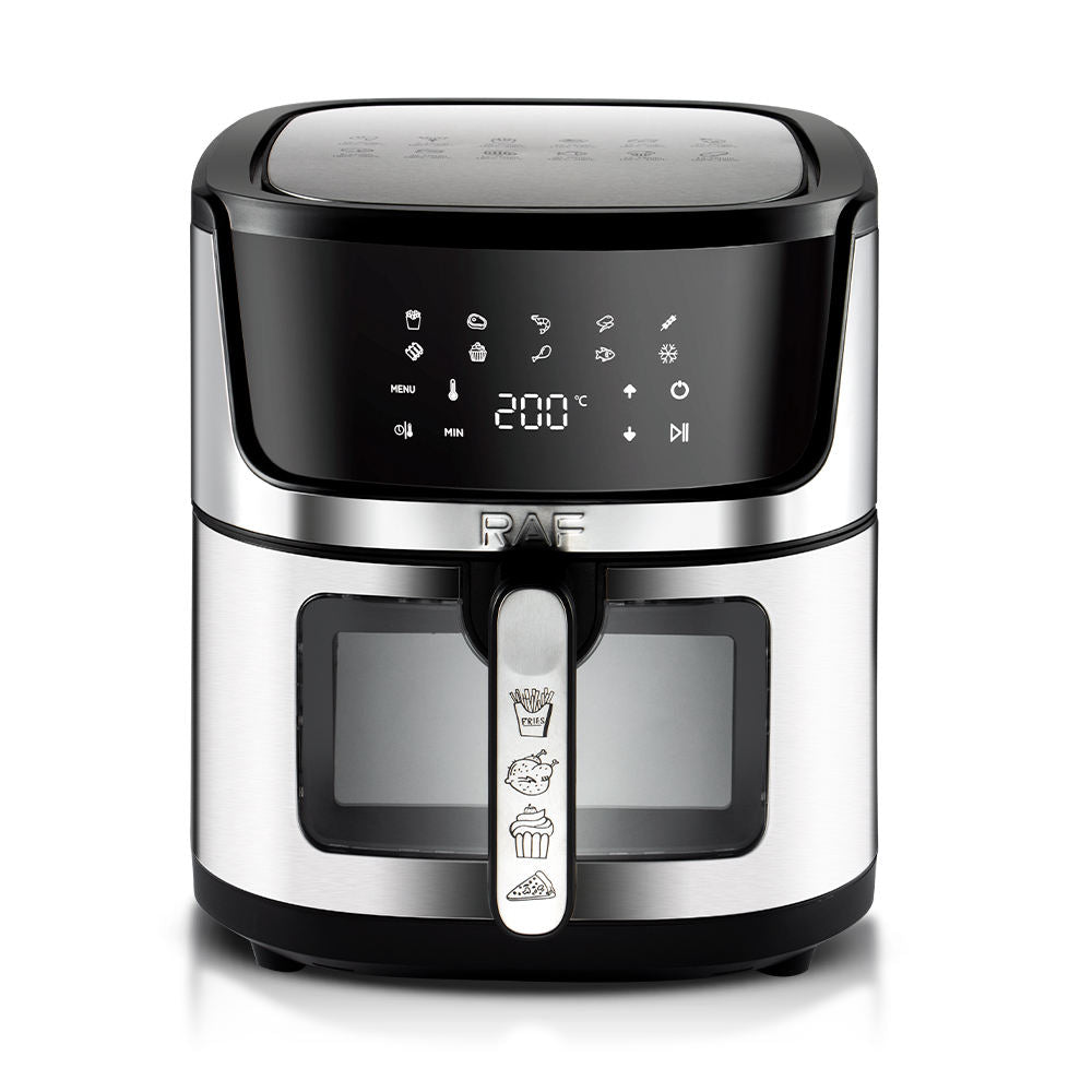 RAF 9L Digital Air Fryer with Touch Screen, 360° Hot Air Circulation, Oil-Free Cooking, Multipurpose Family-Sized Fryer - 1950W