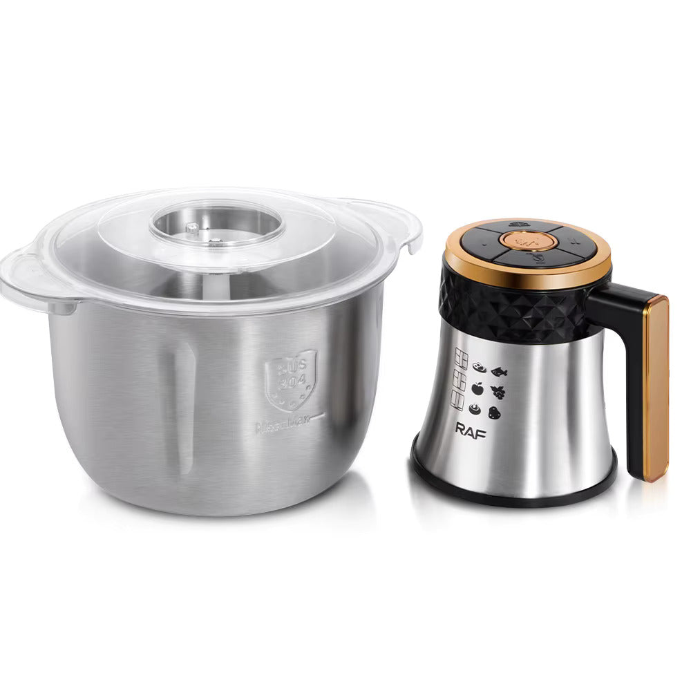 RAF 300W 3L Food Processor with Glass & Stainless Steel Bowls, 360° Sharp Blades & Easy Cleaning