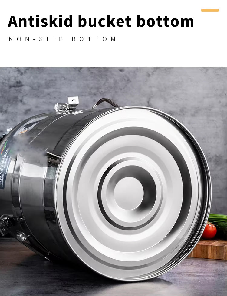 Stainless Steel Insulated Keep Warm Storage Barrel for Food & Liquid Storage - 30 Litres Capacity - 40 x 30 x 30 cm