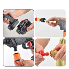 BOSS 48V Cordless High-Pressure Car Washing Gun with Dual Lithium-Ion Batteries, Foam Pot, Multi Nozzle Kit, and Portable Carry Case - Charger Included