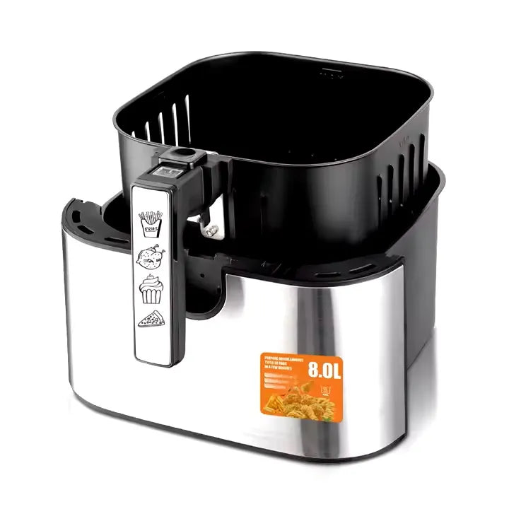 RAF 8L Smart Air Fryer with Tuya Mobile App Control, Stainless Steel Body, Temperature Control, Touch Screen - 1700W