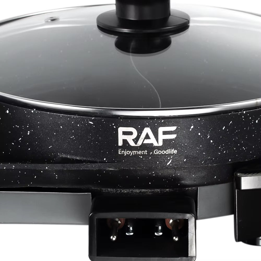 RAF 2-in-1 Electric Barbecue Grill with Hot Pot & Adjustable Temperature – 1800W & 2.5 Litre Capacity