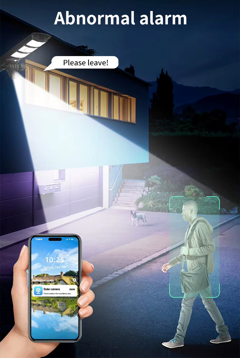 All-in-One Outdoor Solar Street Light with 4G & 4K AI Security Camera, Motion Sensing, Night Vision, 360° Pan-Tilt, Cloud Storage, Mobile App & Remote Control - 450 Watts